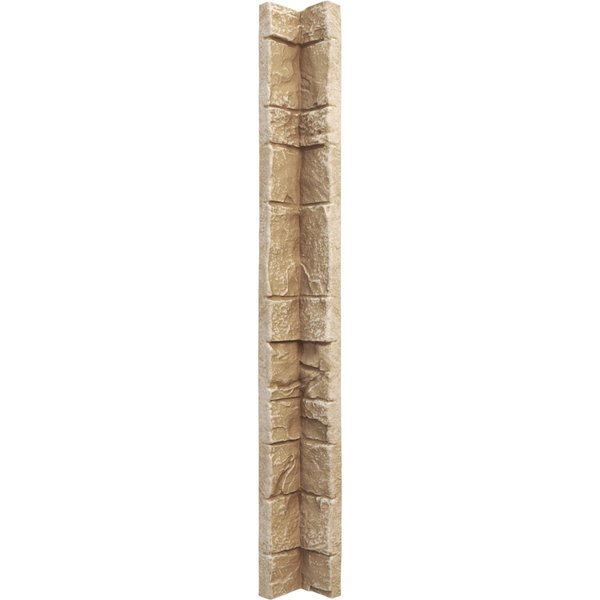 Ekena Millwork 3"W x 3"D x 48"H Universal Inside Corner for StoneWall Faux Stone Siding Panels, Sandstone PNUIC03X48SD